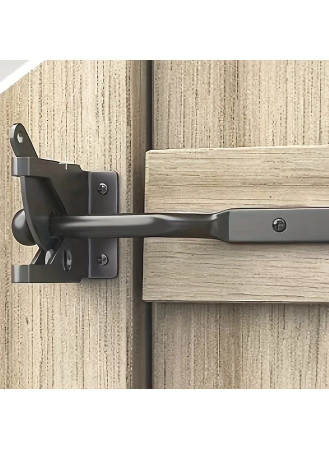 Black Self Locking Gate Latch Automatic Gravity Bar For Wood Fences Sheds Barns - Image 2