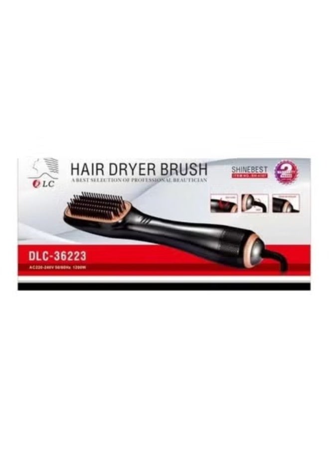 Hair drying brush, black/beige