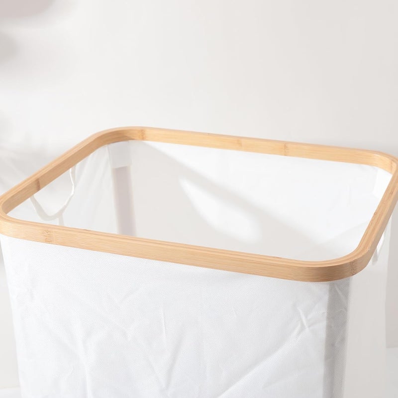 Kuber Industries Laundry Basket For Clothes|Foldable Laundry Hamper|Basket For Toys, Dirty clothes, Storage "45 LTR" (Beige) - Image 4