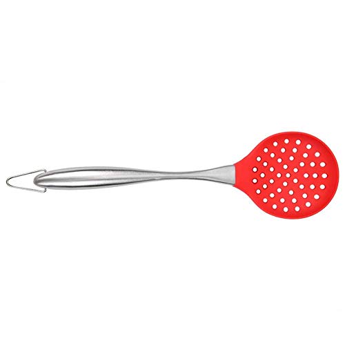 P-Plus International Silicone Spatula Versatile Tools Baking and Mixing | Non-Stick & Heat Resistant | Strong Stainless Steel Silicone Wok Turner (Steel Skimmer RED) - Image 4