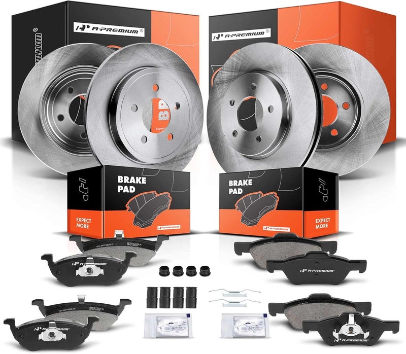 A-Premium Front & Rear Brake Rotors and Pads Kit - Image 1