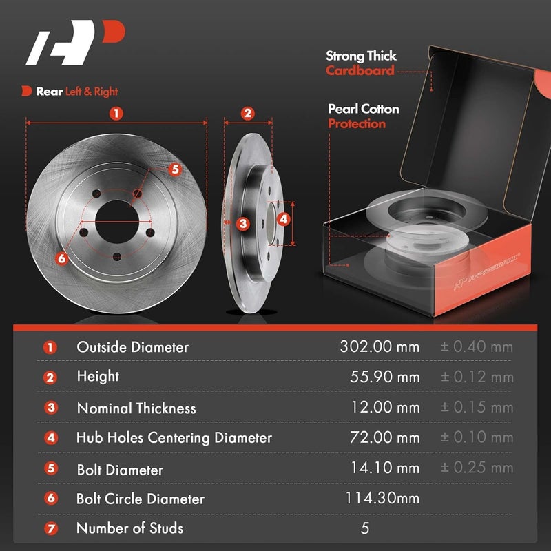 A-Premium Front & Rear Brake Rotors and Pads Kit - Image 2