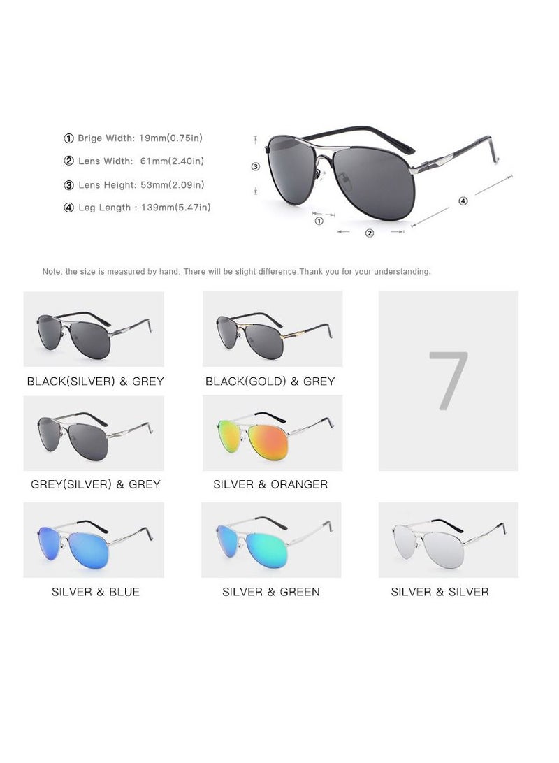 HDCRAFTER Men's full frame polarized UV400 pilot frame sunglasses  - Image 4