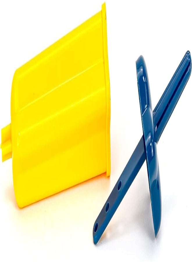 AKDC - Set Of 6 Popsicle Molds Ice Pop Makers Bar Mold, Kids Ice Creams Tray Holder Lolly Pops Bpa Free Reusable Easy Release (Yellow And Blue) - Image 1