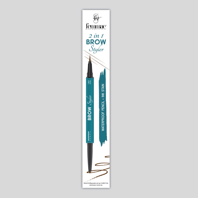FEMMAC 2-in-1 Brow Styler – Waterproof Brow Pencil + Ink Stain Pen | Long-Lasting, Smudge-Resistant, Dual-Ended Eyebrow Definer for Natural Hair-Like Strokes - Image 3