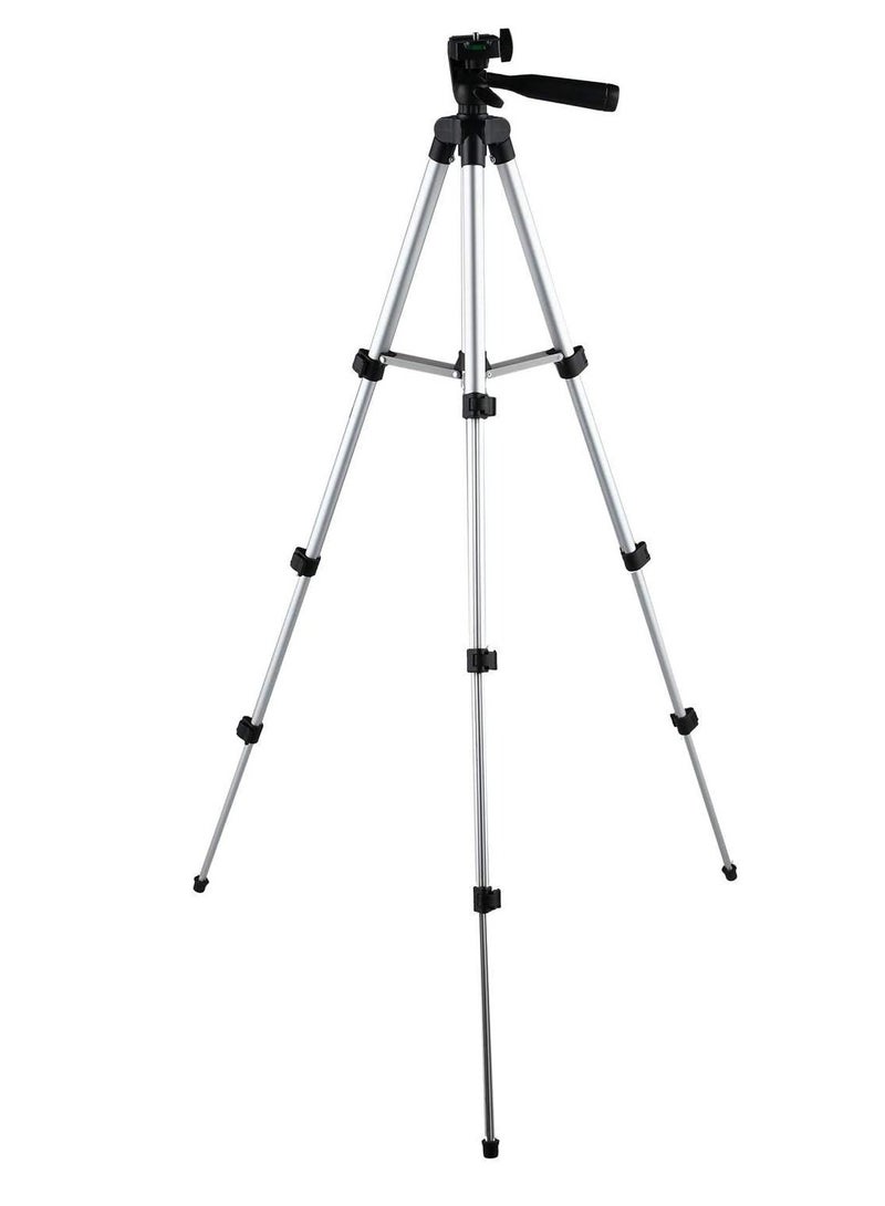 Portable Adjustable Aluminium Tripod with 3D Head and Quick Release Plate – Black/Silver - Image 4