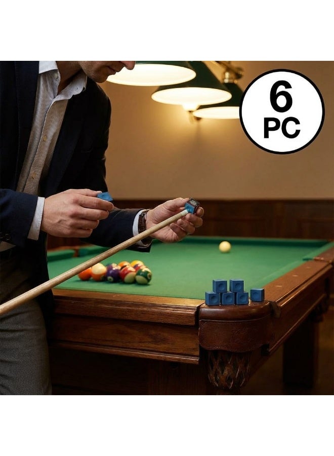 Master Premium Billiard Pool Cue Chalk Set 6 Pieces- Enhanced Grip, Reduced Miscues & Dust-Free Long-Lasting Performance - Image 2