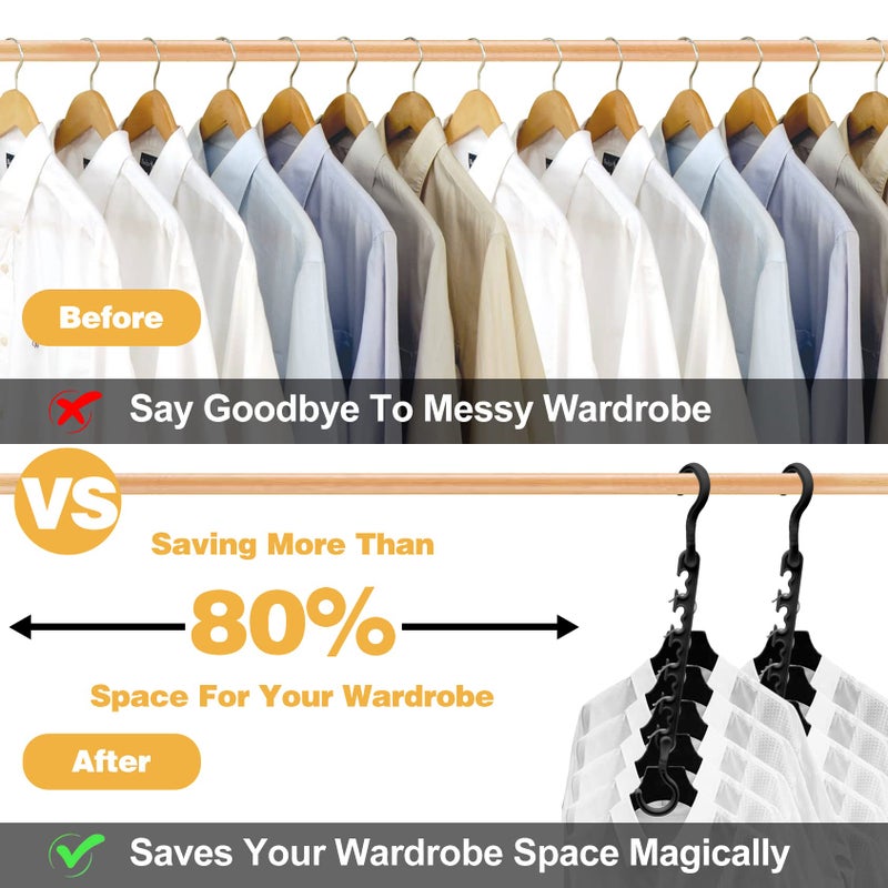 HZZILEY 20-Pack-Closet-Organizers-and-Storage Closet-Organizer-Hangers 5 Holes Hangers-Space-Saving for Heavy Clothes Wardrobe Closet Dorm-Room-Essentials - Image 2