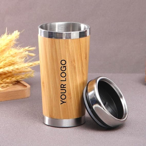 DIGALI ENTERPRISE DIGALI Insulated PersonalizedCustomisation Insulated Bamboo Stainless Steel Coffee Mug Tumbler ReusableCustomised Gifting Cup customised Tumbler customised Bamboo TumblerDouble Walled 450 ml - Image 3