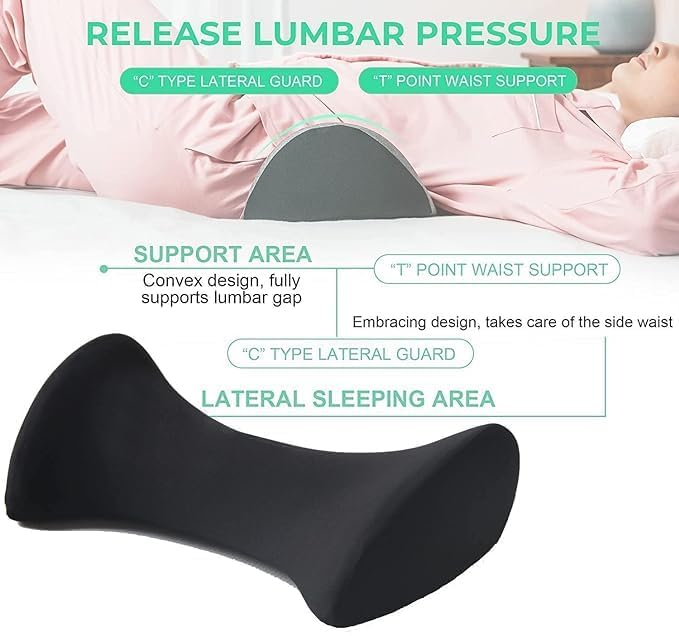 Araami Lumbar Support Cushion for Bed for Relief from Back,Ergonomic Back Support Cushion Pillow for Bed, Office Chair & Back Stretcher (Multi LUMBBER Support) (18 x 11 x 5 (3.1) inch) - Image 4