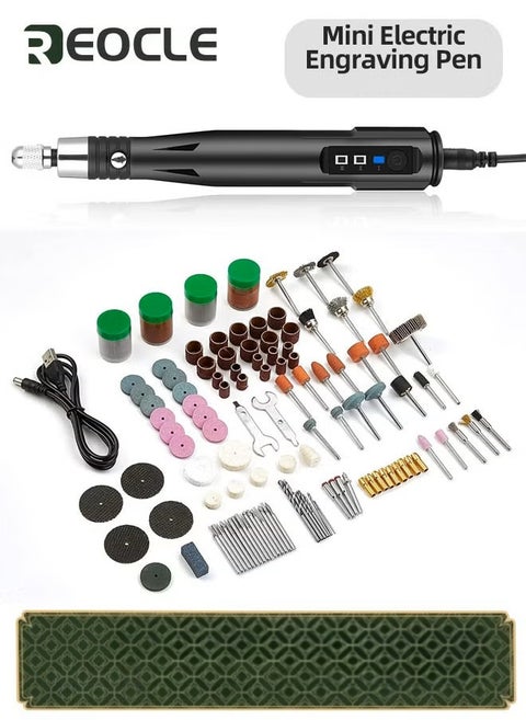 Rotary Tools 161PCS 30W Corded Rotary Power Tool Kit Set Mini 3 Speeds Adjust Grinding Machine Lightweight Nail Drill USB Engraving Pen Ideal for DIY Woodwork & Hobby Craft