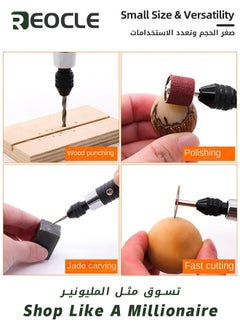 REOCLE Rotary Tools 161PCS 30W Corded Rotary Power Tool Kit Set Mini 3 Speeds Adjust Grinding Machine Lightweight Nail Drill USB Engraving Pen Ideal for DIY Woodwork & Hobby Craft  - Image 3