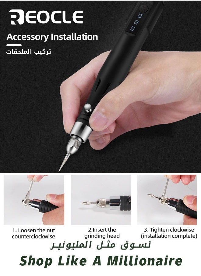 REOCLE - Rotary Tools 161PCS 30W Corded Rotary Power Tool Kit Set Mini 3 Speeds Adjust Grinding Machine Lightweight Nail Drill USB Engraving Pen Ideal for DIY Woodwork & Hobby Craft - Image 1