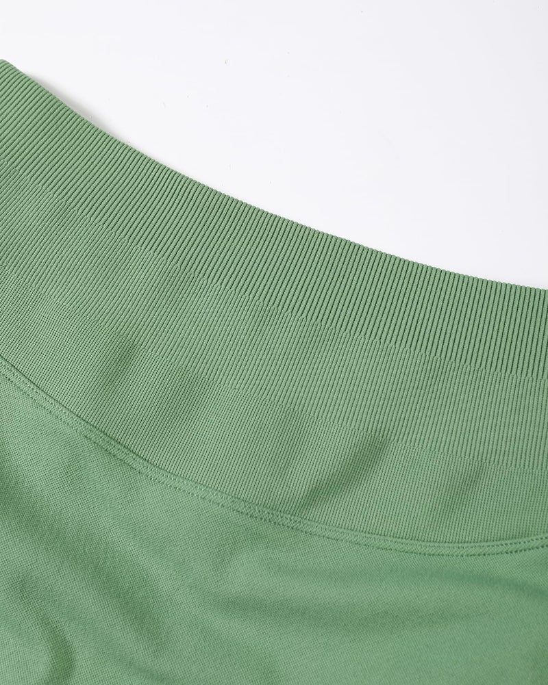 AUROLA Influence Collection Workout Shorts for Women,No Roll Up New Scrunch Seamless Gym Short-3.5" Inseam, Mineral Green, M - Image 3