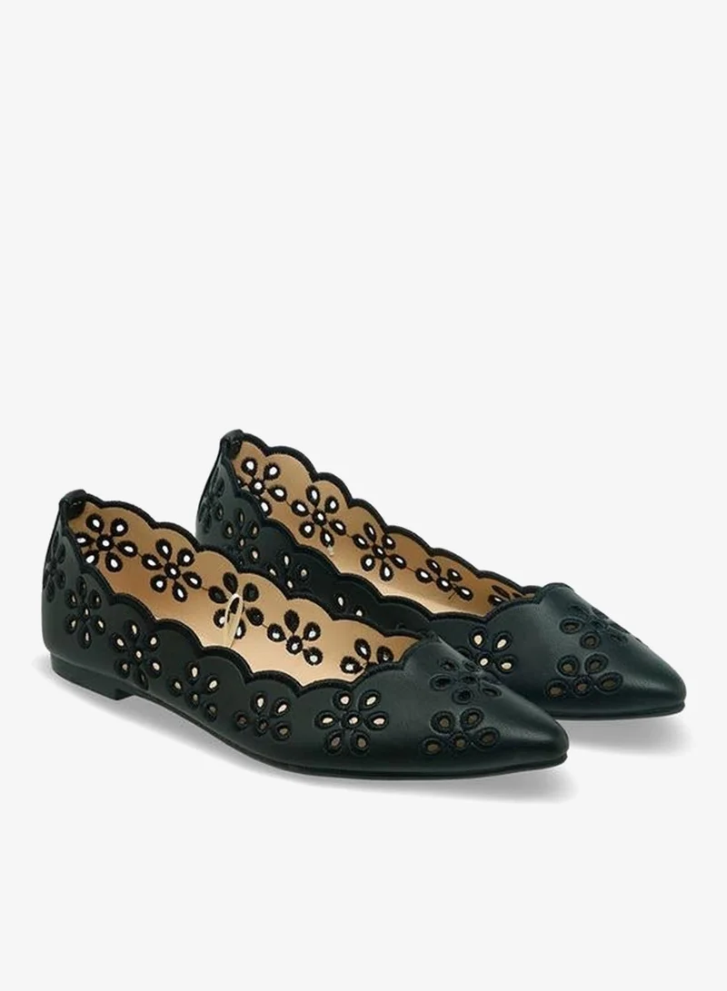 Flora Bella Women Scalloped Laser Cut Ballerina Shoes