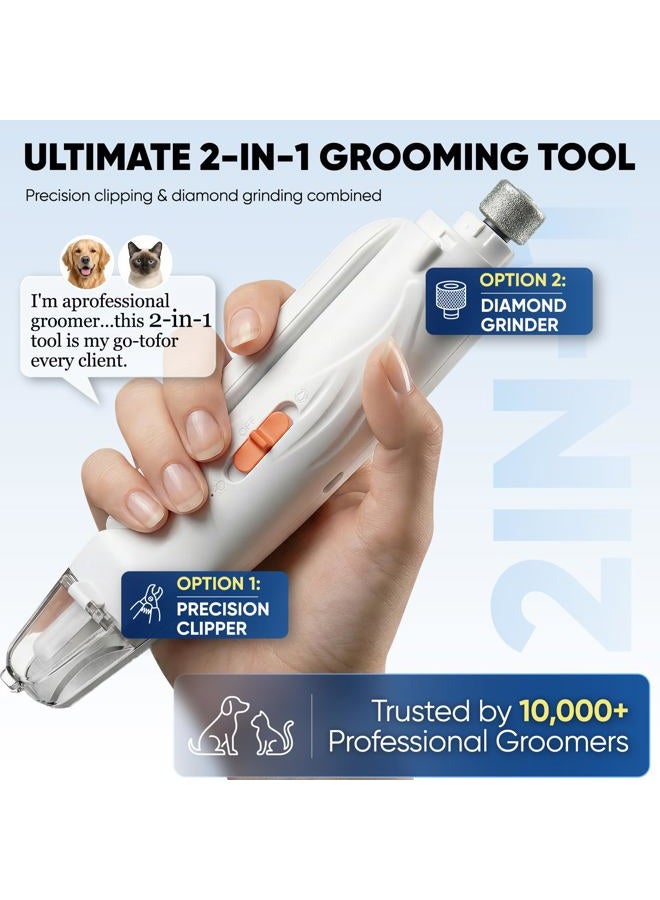 Picky zoom 2-in-1 Dog & Cat Nail Clippers and Grinder with Light – Upgraded Safety Guard to Avoid Overcutting, Sharp Blade, Painless Quiet Pet Nail Claw Trimmers, Professional Grooming Tool for Large Small Pets - Image 2