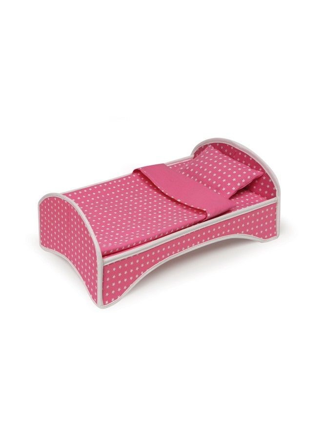 Badger Basket Toy Doll Travel Trolley And Carrier With Bed And Bedding For 18 Inch Dolls Pink/Star - Image 4