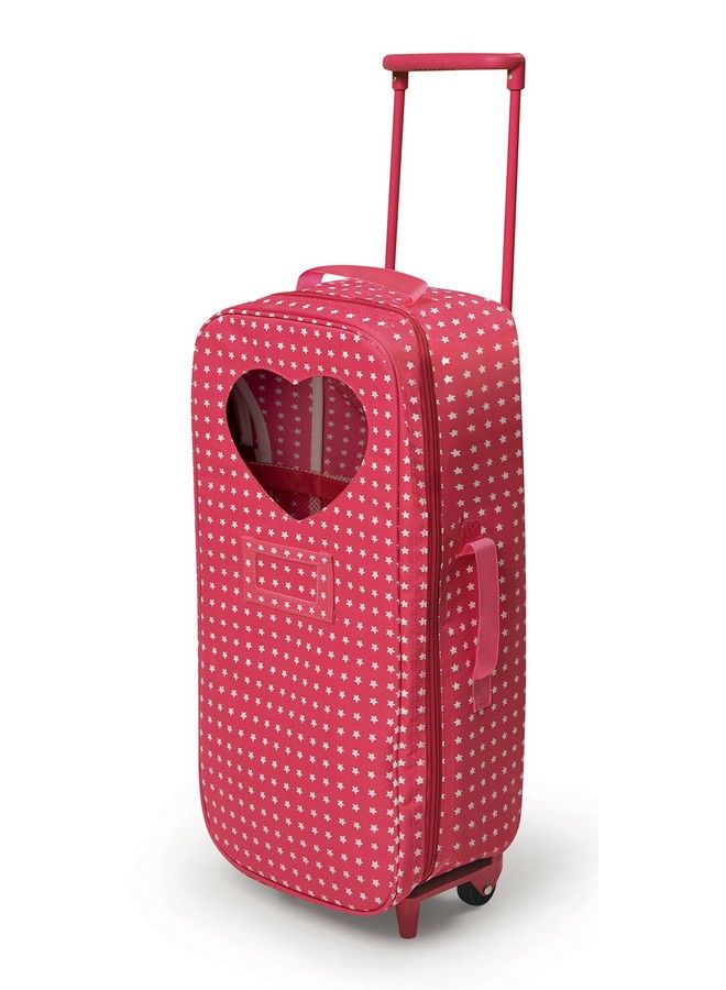 Badger Basket Toy Doll Travel Trolley And Carrier With Bed And Bedding For 18 Inch Dolls Pink/Star - Image 2
