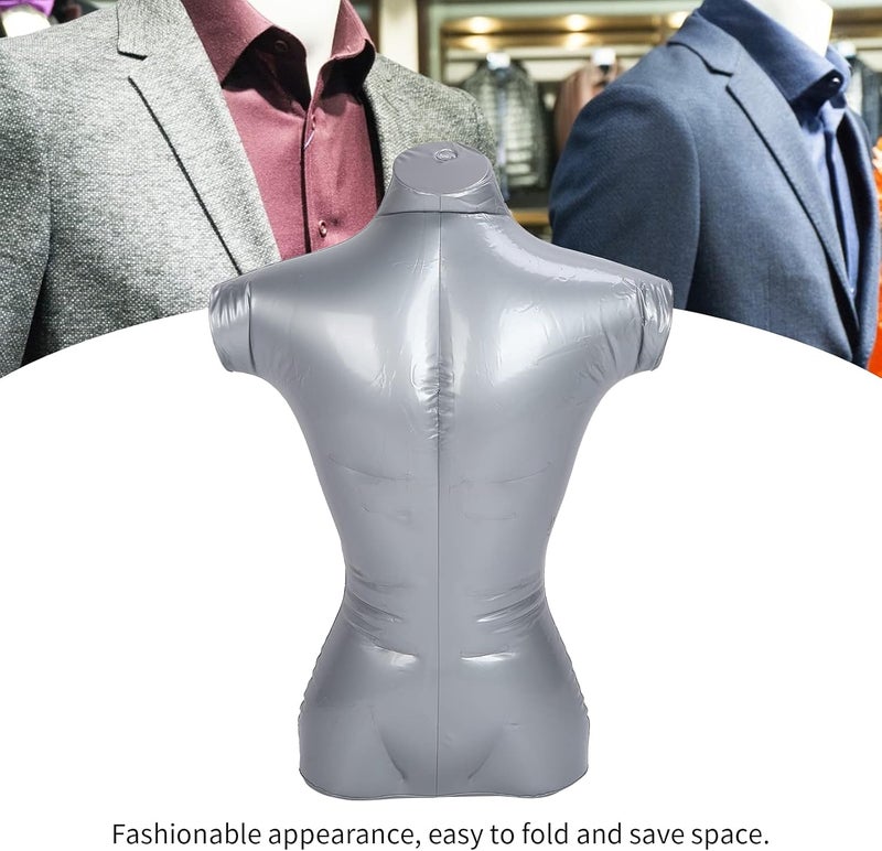 klarako Male Inflatable Mannequins, T‑Shirt Display Stand Male Model Upper Body for Clothing Display - Image 1
