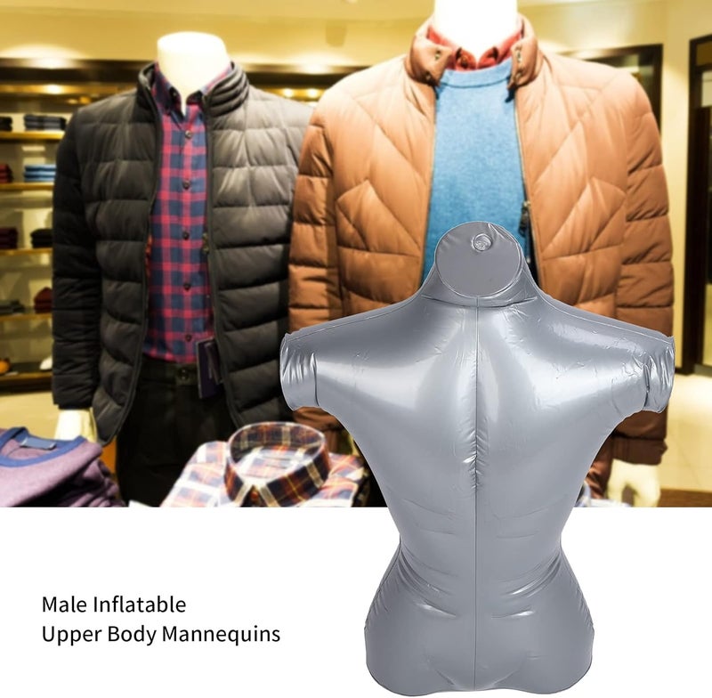 klarako Male Inflatable Mannequins, T‑Shirt Display Stand Male Model Upper Body for Clothing Display - Image 4