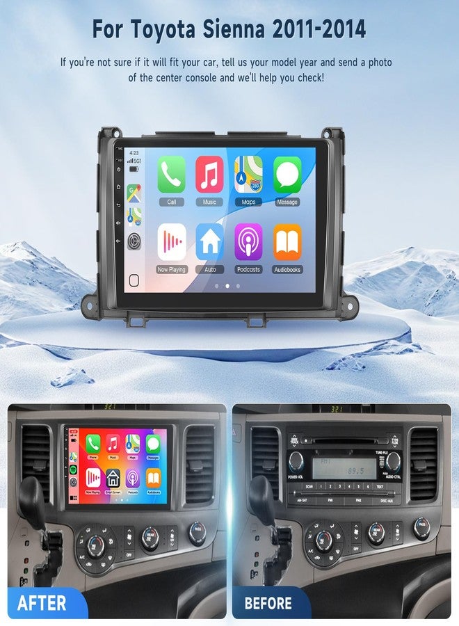 VECHTEL for Toyota Sienna 2011-2014 with Wireless Carplay/Android Auto, 9 Inch Android Touch Screen Car Stereo, Bluetooth, GPS, WiFi, SWC, DSP + Backup Camera - Image 2