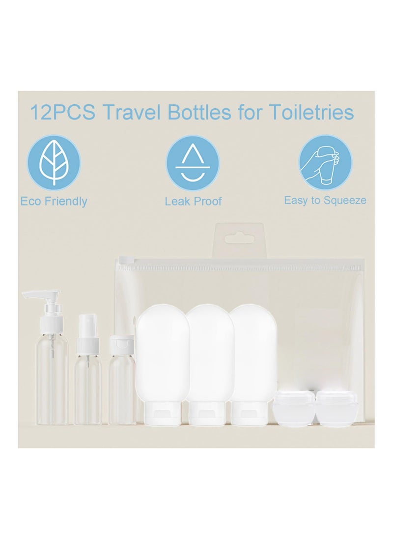 SYOSI - 11PCS Travel Bottles for Toiletries, Leak Proof Refillable Squeezable, Empty Containers with Bag for Toiletries, Cosmetic, Shampoo, Conditioner, Lotion - Image 1