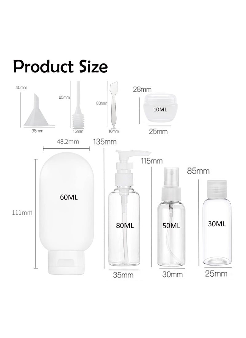 SYOSI - 11PCS Travel Bottles for Toiletries, Leak Proof Refillable Squeezable, Empty Containers with Bag for Toiletries, Cosmetic, Shampoo, Conditioner, Lotion - Image 1