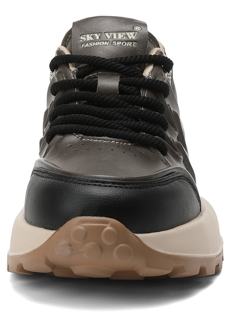 Sky View SKY VIEW Men Fashion Casual Shoes Mid Top Wide Hiking Sneakers Non-Slip Trekking Walking Shoes Running Shoes for Men with Arch Support  - Image 5