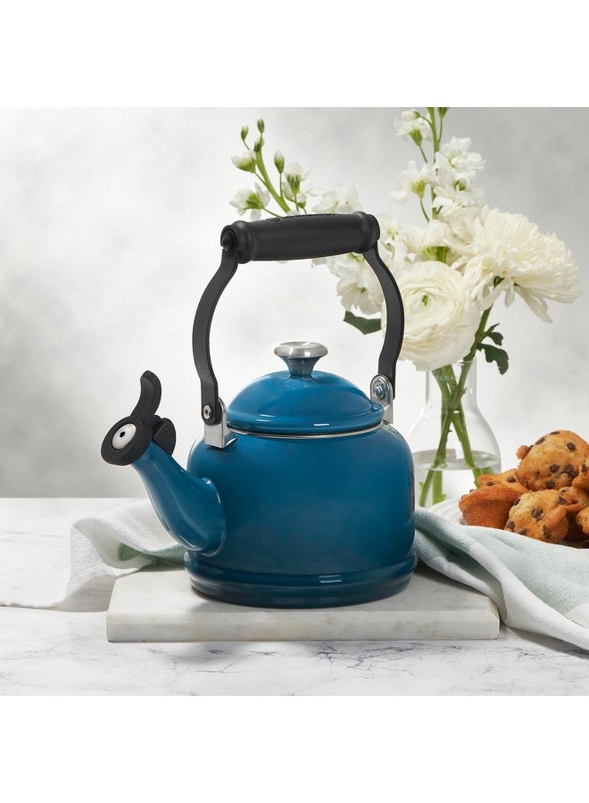Le Creuset Le Creuset Enamel On Steel Demi Tea Kettle with Metal Finishes, 1.25 qt, Cerise  - Image 3