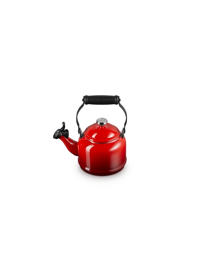 Le Creuset Le Creuset Enamel On Steel Demi Tea Kettle with Metal Finishes, 1.25 qt, Cerise  - Image 1
