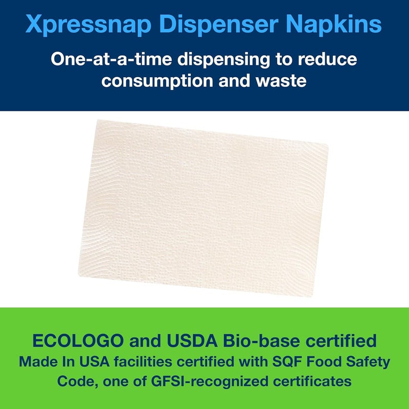 Tork Xpressnap Tabletop Napkin System Starter Pack Black N4, Dispenser and 1 x 500 One-at-a-Time Dispensing Napkins, 80062300 - Image 4