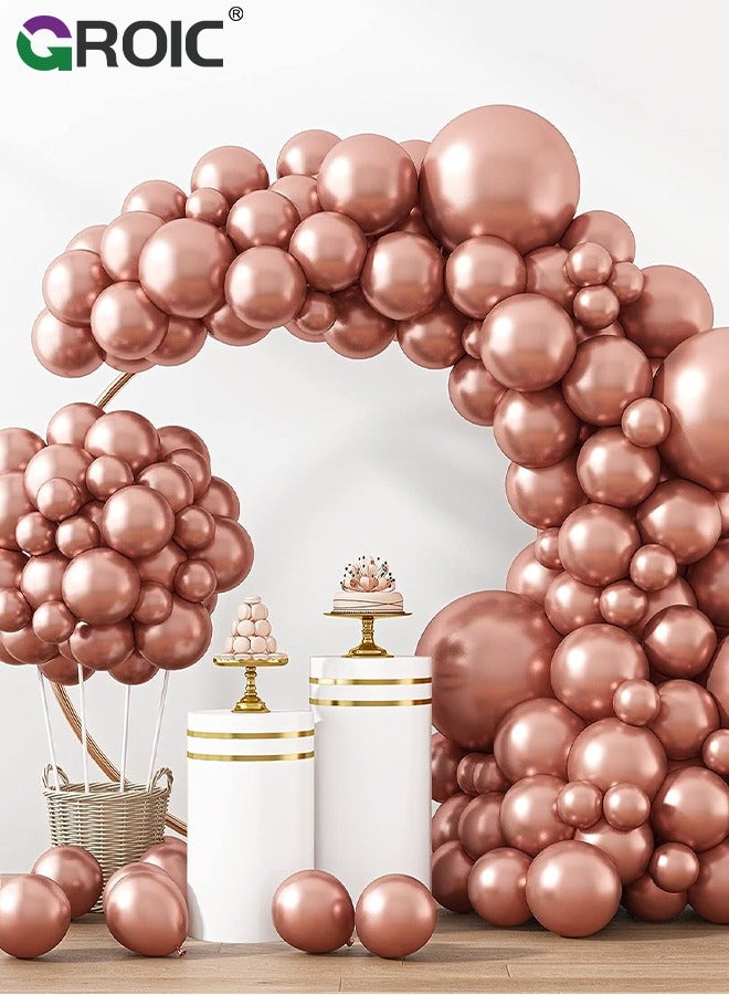 GROIC 129pcs Rose Gold Balloons Latex Balloons 18 12 10 5 Inch Party Balloon Kit for Birthday Party Graduation Baby Shower Wedding Holiday Balloon Decoration,Party Balloon Set, Party Supplies - Image 1