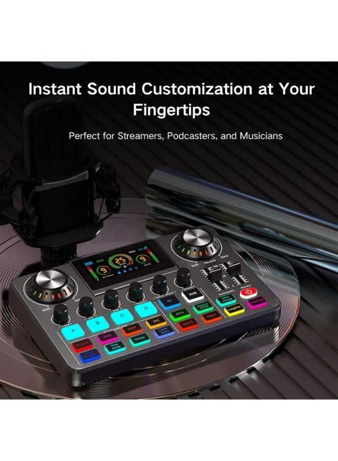 خلّاط صوت احترافي مع مؤثرات DJ ومبدّل صوت وبلوتوث ولوحة صوت بإضاءة RGB لتقليل الضوضاء، مثالي للبث المباشر والبودكاست والتسجيل - Image 2