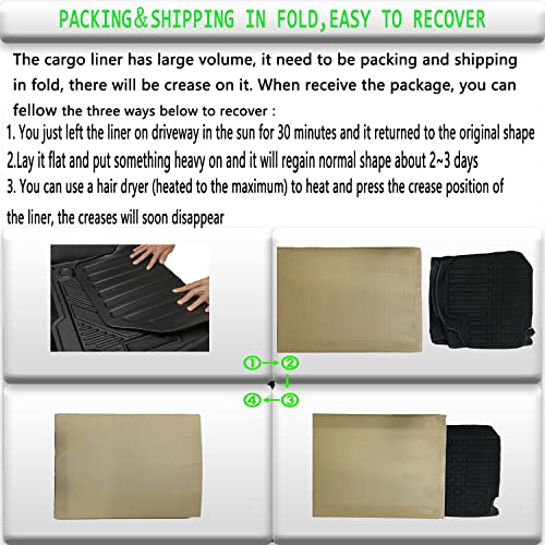 Aiqiying All Weather Rear Cargo Liners Trunk Tray Mats Protector Custom Compatible with 2013 2014 2015 2016 2017 Honda Accord, 3D Waterproof Durable Odorless Flexible Black TPO Accessories - Image 5