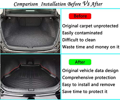 Aiqiying All Weather Rear Cargo Liners Trunk Tray Mats Protector Custom Compatible with 2013 2014 2015 2016 2017 Honda Accord, 3D Waterproof Durable Odorless Flexible Black TPO Accessories - Image 2