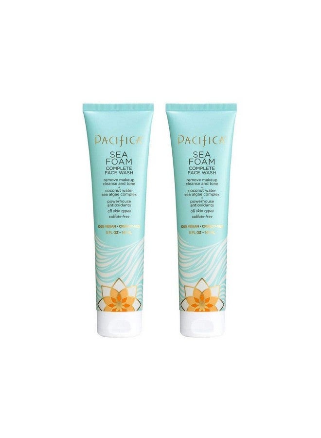 Pacifica Beauty Complete Face Wash, Gentle Daily Facial Cleanser for All Skin Types, Removes Makeup, Oil & Dirt, Sea Foam, 5 oz, 2 Pack - Image 1