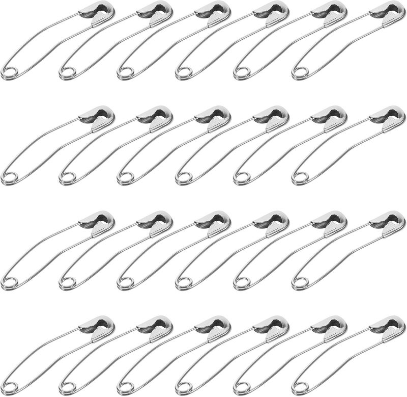 Gatuida 200pcs Nickel-Plated Curved Safety Pins Stainless Steel Quilting Basting Pins for Sewing Craft Boutonniere Corsages and Fabric Fixing - Image 1