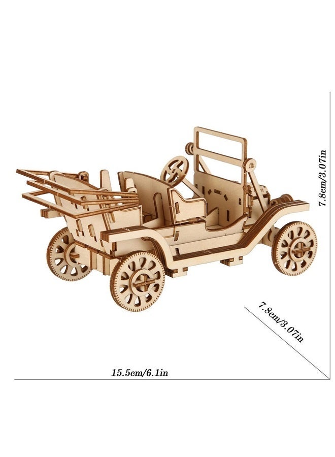 3D Wooden Puzzles Model Kits for Adults  Teens to Build - DIY Model Crafts Kit for Painting,  (Vintage Car) - Image 5