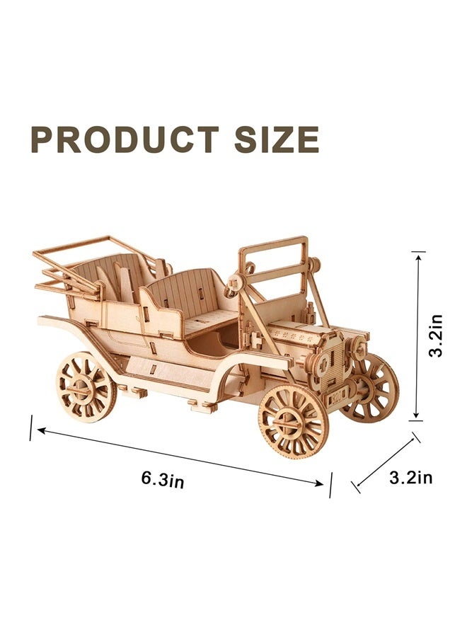 3D Wooden Puzzles Model Kits for Adults  Teens to Build - DIY Model Crafts Kit for Painting,  (Vintage Car) - Image 3