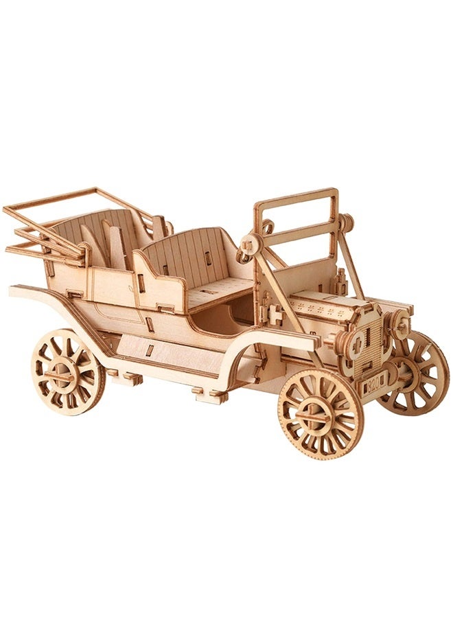 3D Wooden Puzzles Model Kits for Adults  Teens to Build - DIY Model Crafts Kit for Painting,  (Vintage Car) - Image 1