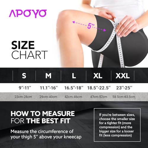 APOYO Knee Brace for Women & Men - Knee Compression Sleeve For Pain Relief, Meniscus Tear, ACL, Arthritis, Joint Pain Relief, with Patella Gel Pad & Side Stabilizers (Large) Purple - Image 4