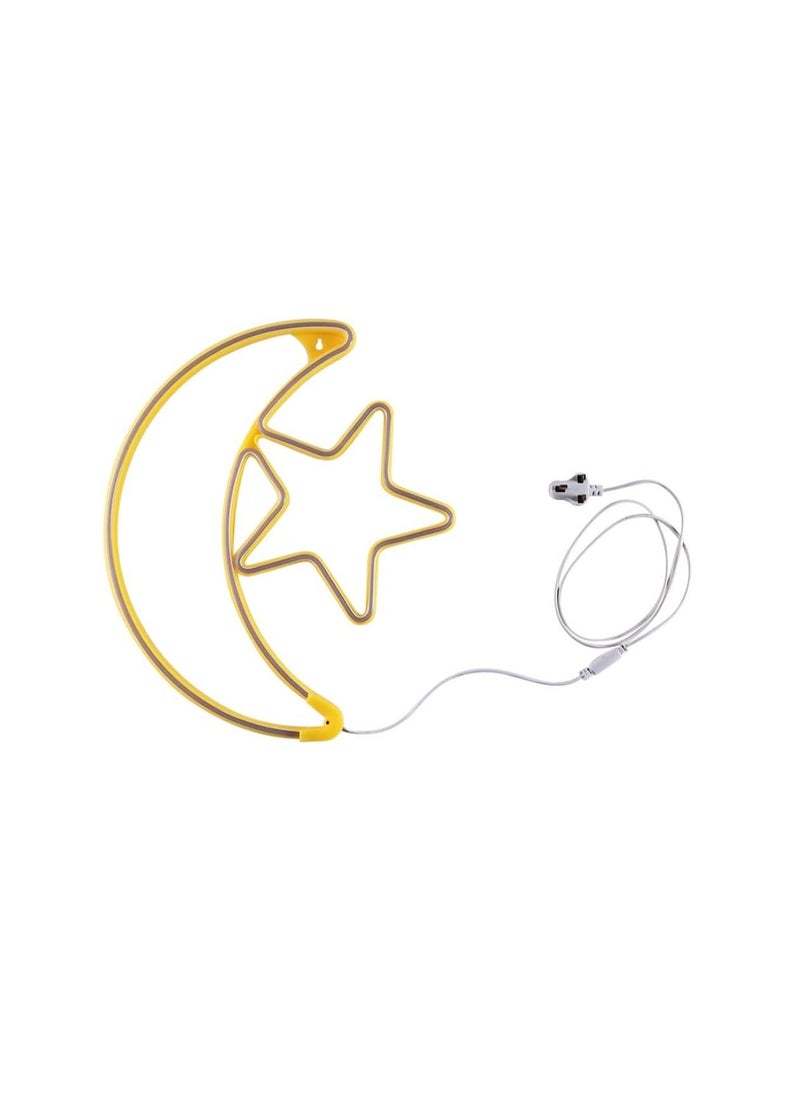 HILALFUL Decorative Moon Star LED Light - Medium | Living Room, Bedroom, Indoor, Outdoor | Waterproof Light Décor | Home Decoration in Ramadan, Eid | Islamic Gift | Warm White Light | 1.5m Cable - pzsku/Z9FB2B26B29D0C7404746Z/45/_/1689252982/52819162-821e-4949-86fd-2e4685ee3fcb