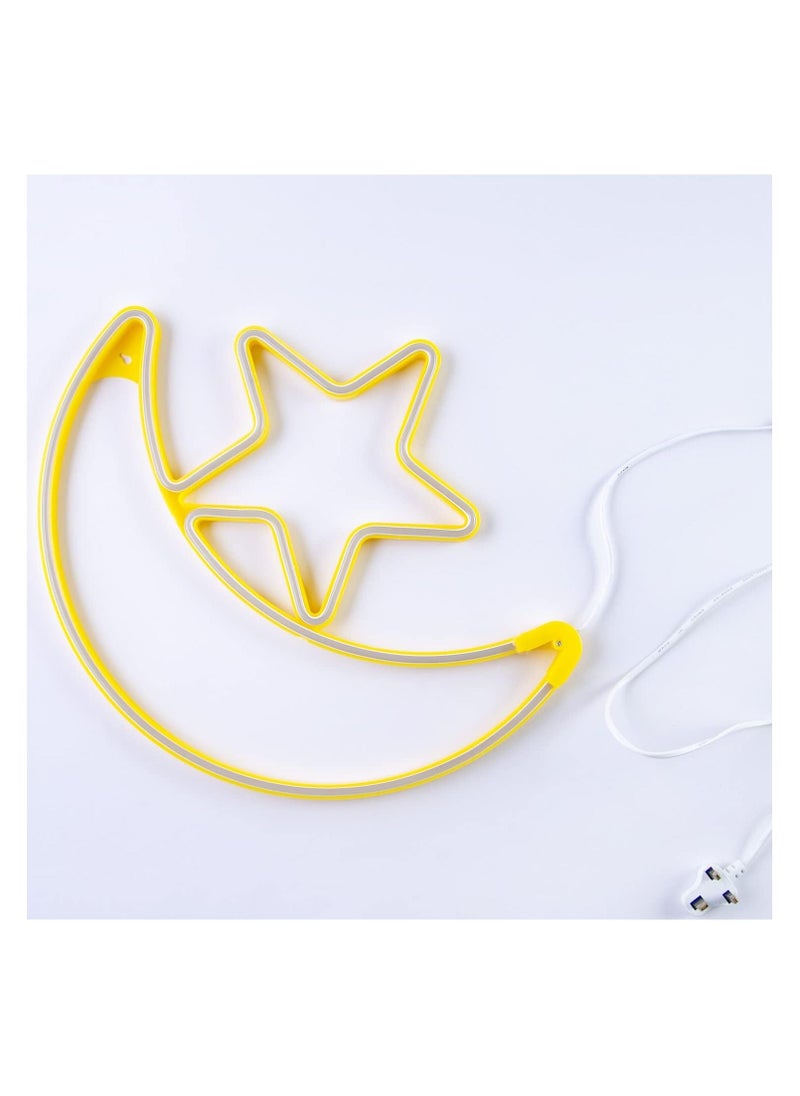 HILALFUL Decorative Moon Star LED Light - Medium | Living Room, Bedroom, Indoor, Outdoor | Waterproof Light Décor | Home Decoration in Ramadan, Eid | Islamic Gift | Warm White Light | 1.5m Cable - pzsku/Z9FB2B26B29D0C7404746Z/45/_/1689252983/fa1993e2-8e94-4c7d-8582-00ee99607b74