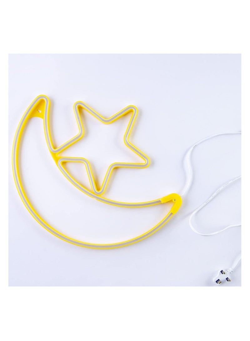 Hilalful HILALFUL Decorative Moon Star LED Light - Medium | Living Room, Bedroom, Indoor, Outdoor | Waterproof Light Décor | Home Decoration in Ramadan, Eid | Islamic Gift | Warm White Light | 1.5m Cable - Image 4