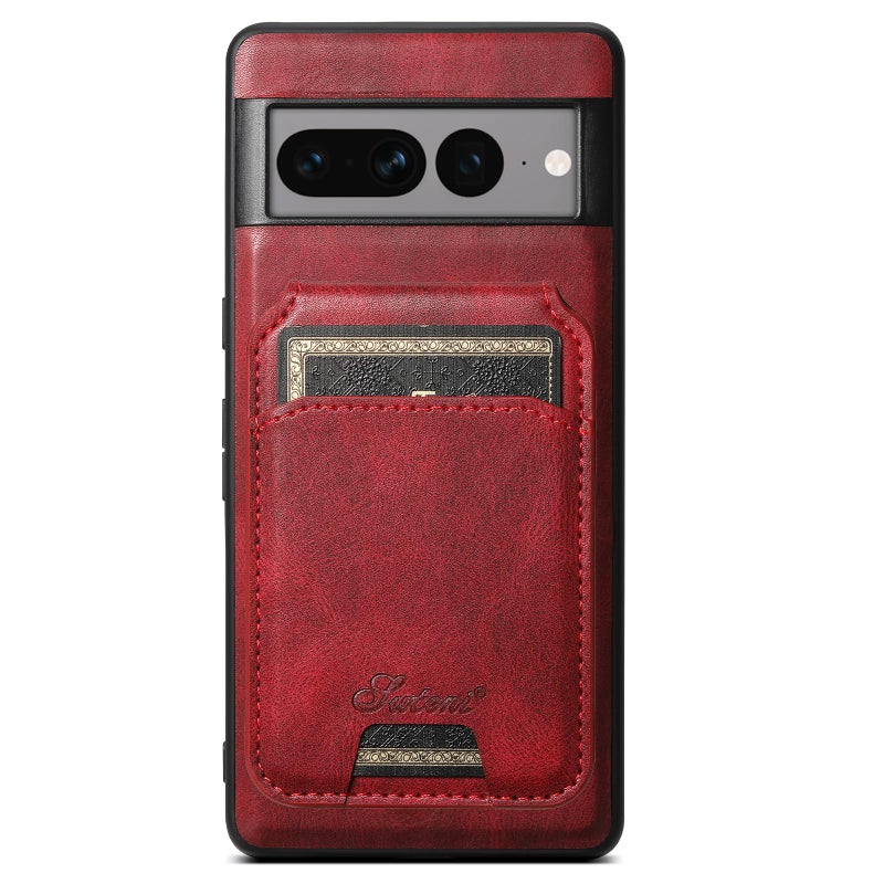 Suteni For Google Pixel 10 H15 Oil Eax Leather Detachable Wallet Back Phone Case(Red) - Image 2