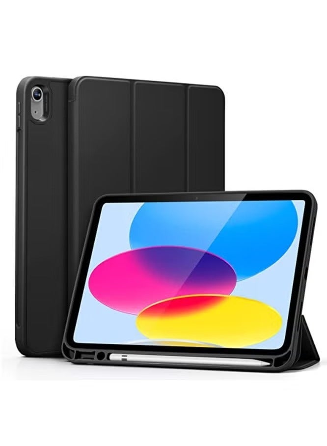 SmartGrist Case for iPad 10th Generation 10.9 Inch (2022 Model), Slim Stand Hard Back Shell Cover with Auto Wake/Sleep Function, Black Color – Lightweight, Durable Protection, Shockproof, Scratch-Resistant, Perfect Fit for Daily Use - Image 1