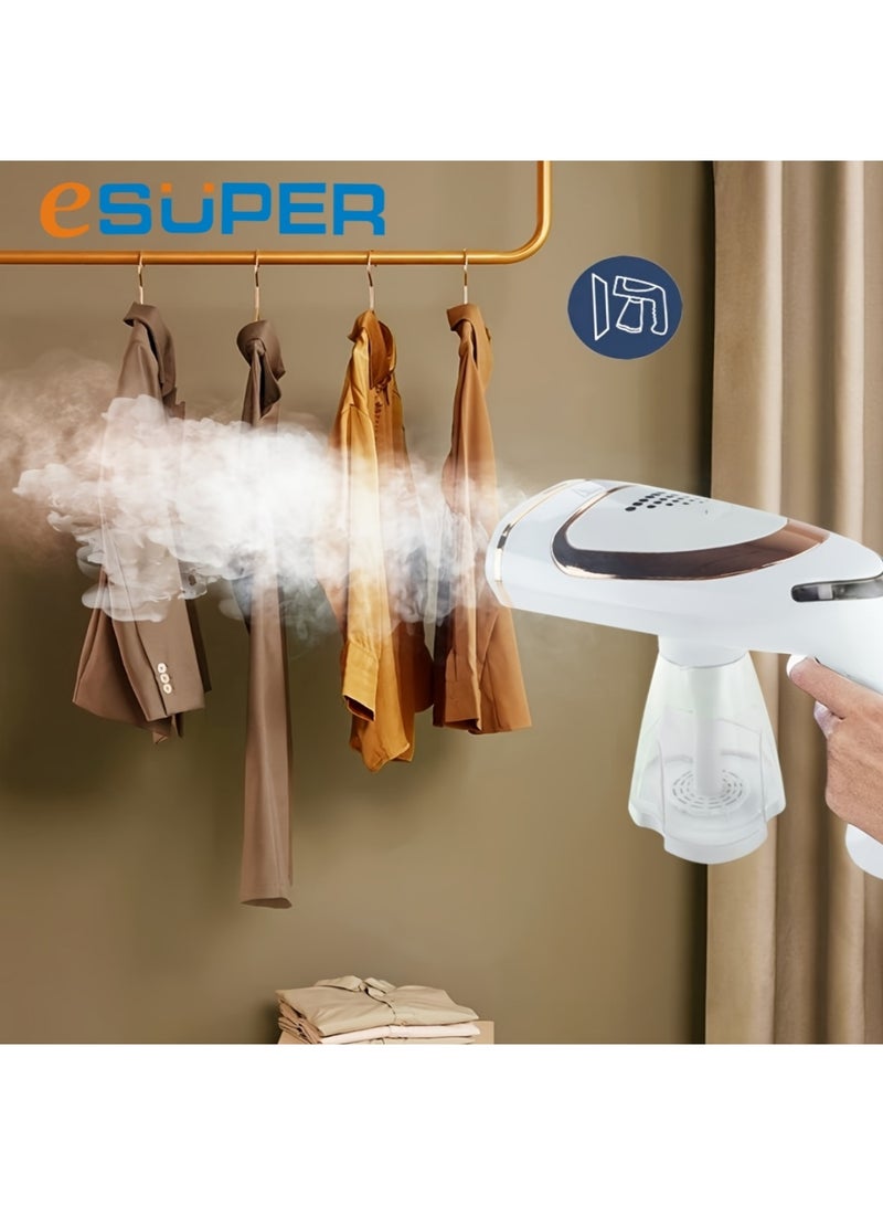 إيسوبير مكواة الملابس الكهربائية المحمولة ESUPER ثنائية الوظيفة مكواة بخار + مكواة عادية - 1600 واط - تصميم تعليق عمودي - مثالية للمنزل والسفر - Image 1