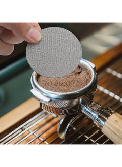 SAVITA 2Pcs Sturdy Espresso Puck Screen, 58mm and 53.5mm Stainless Steel Espresso Puck Screen Sliver Thickened Reusable Puck Screen Espresso for Espresso Machine Home Office Coffee Shop(100um)  - Image 2