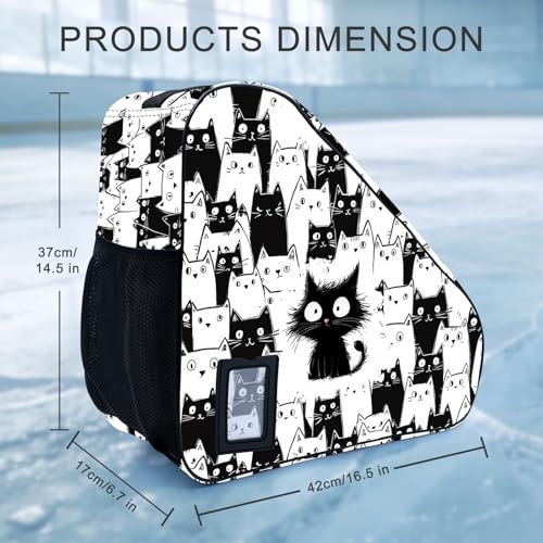 Bzocm Cat Skate Bag For Ice Roller Inline Skates With Adjustable Shoulder Strap Fit Women Men Adults - Image 2