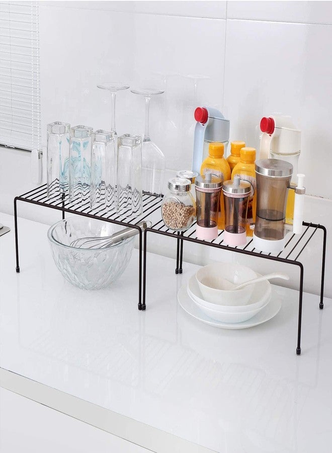 12FOR COLLECTION 4pcs Black Stainless Steel Kitchen Dish Rack Expandable Storage Shelves for Kitchen Cabinets Multipurpose Organizer Extend with Anti-Rust Nano Coating (Black Pack of 4) - Image 4